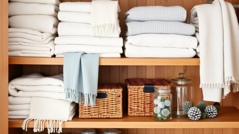 winter linen closet decor