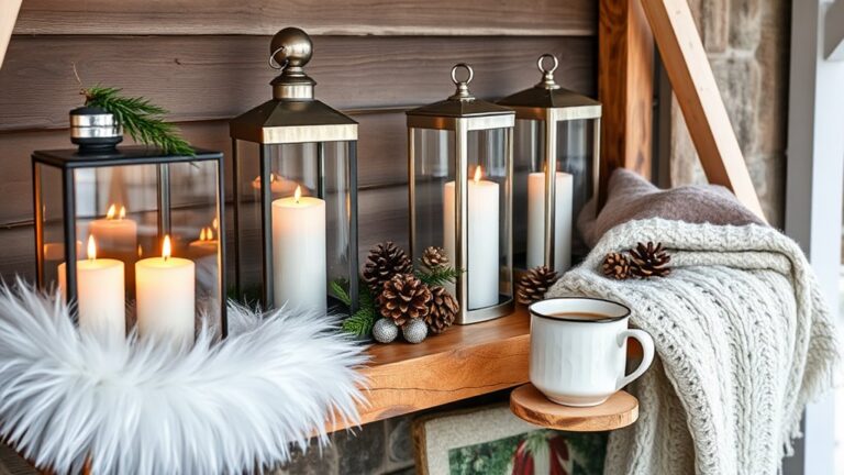 winter patio shelf decor