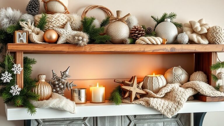 winter shelf decor materials