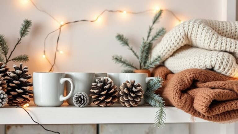winter themed shelf decorations ideas